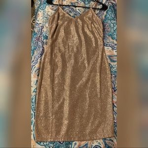 Gold mini dress